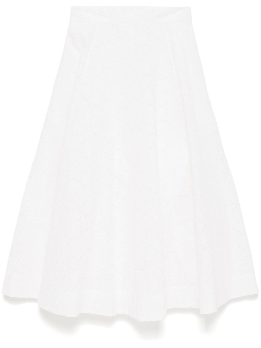 Zimmermann Crush Midi Skirt — White