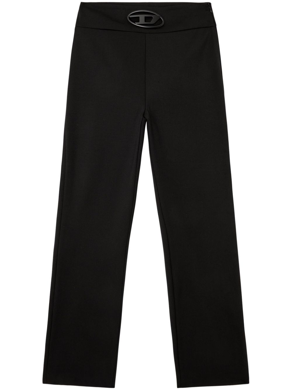 Diesel Wool-Blend High-Waisted Trousers — Black