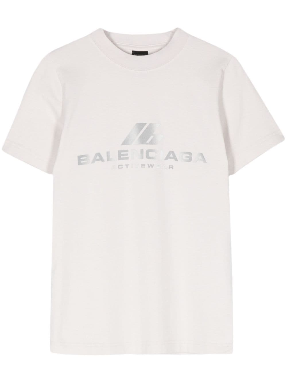 Balenciaga Logo-Printed Cotton Blend T-Shirt — White