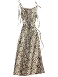 Acne Studios Snakeskin Print Dress — Brown