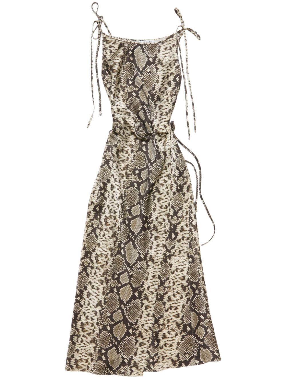 Acne Studios Snakeskin Print Dress — Brown