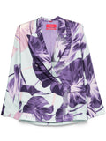 F.R.S . Floral-Print Silk Blazer — Purple