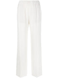 Alberto Biani Wide-Leg Cady Trousers — White