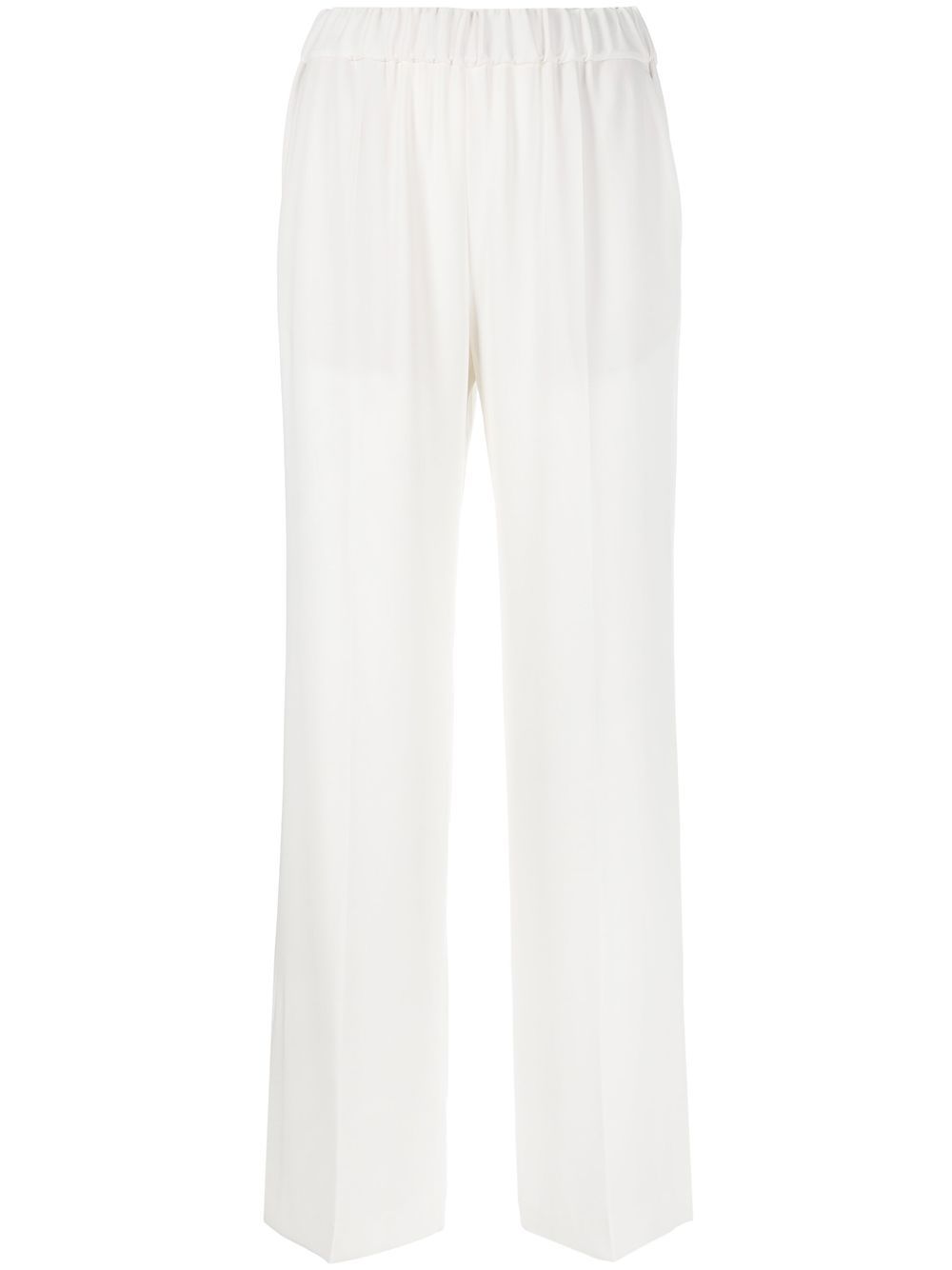 Alberto Biani Wide-Leg Cady Trousers — White