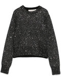 Golden Goose Sequin-Embellished Wool Blend Sweater — Black