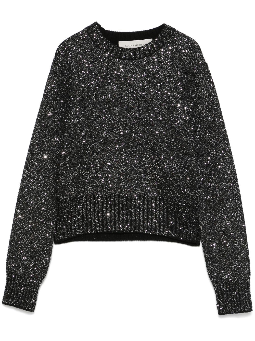 Golden Goose Sequin-Embellished Wool Blend Sweater — Black