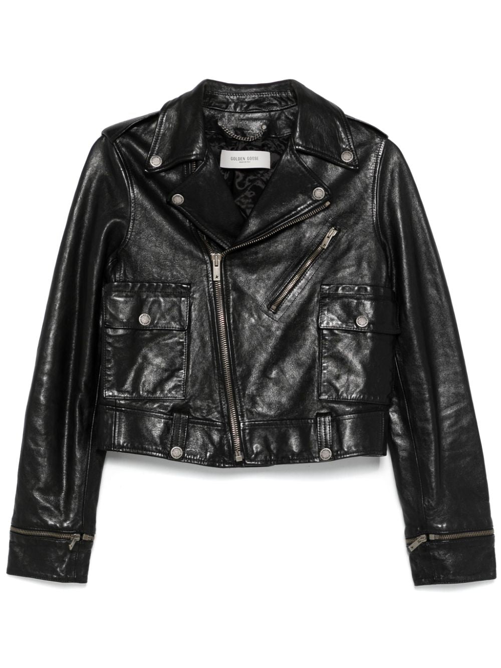 Golden Goose Shiny Leather Jacket — Black