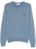 Maison Kitsuné Bold Fox Head Appliqué Sweater — blue