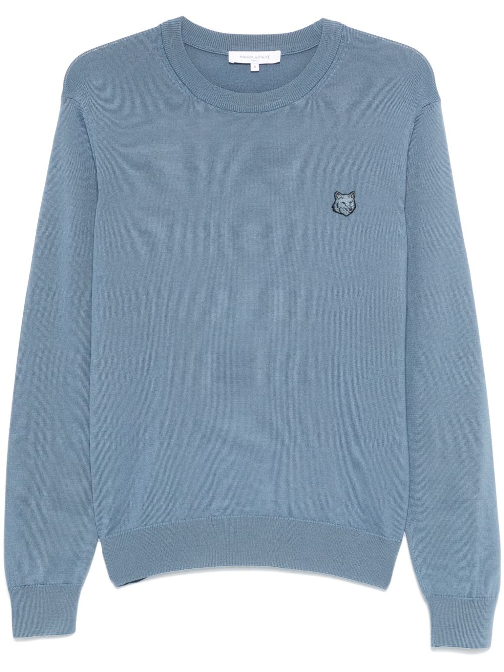 Maison Kitsuné Bold Fox Head Appliqué Sweater — blue