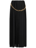Balenciaga Chain-Detail Pleated Skirt — Black