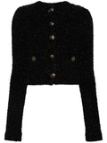 Balenciaga Metallic-Threaded Bouclé Jacket — Black