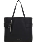 Alexander McQueen T-Bar Leather Tote Bag — black