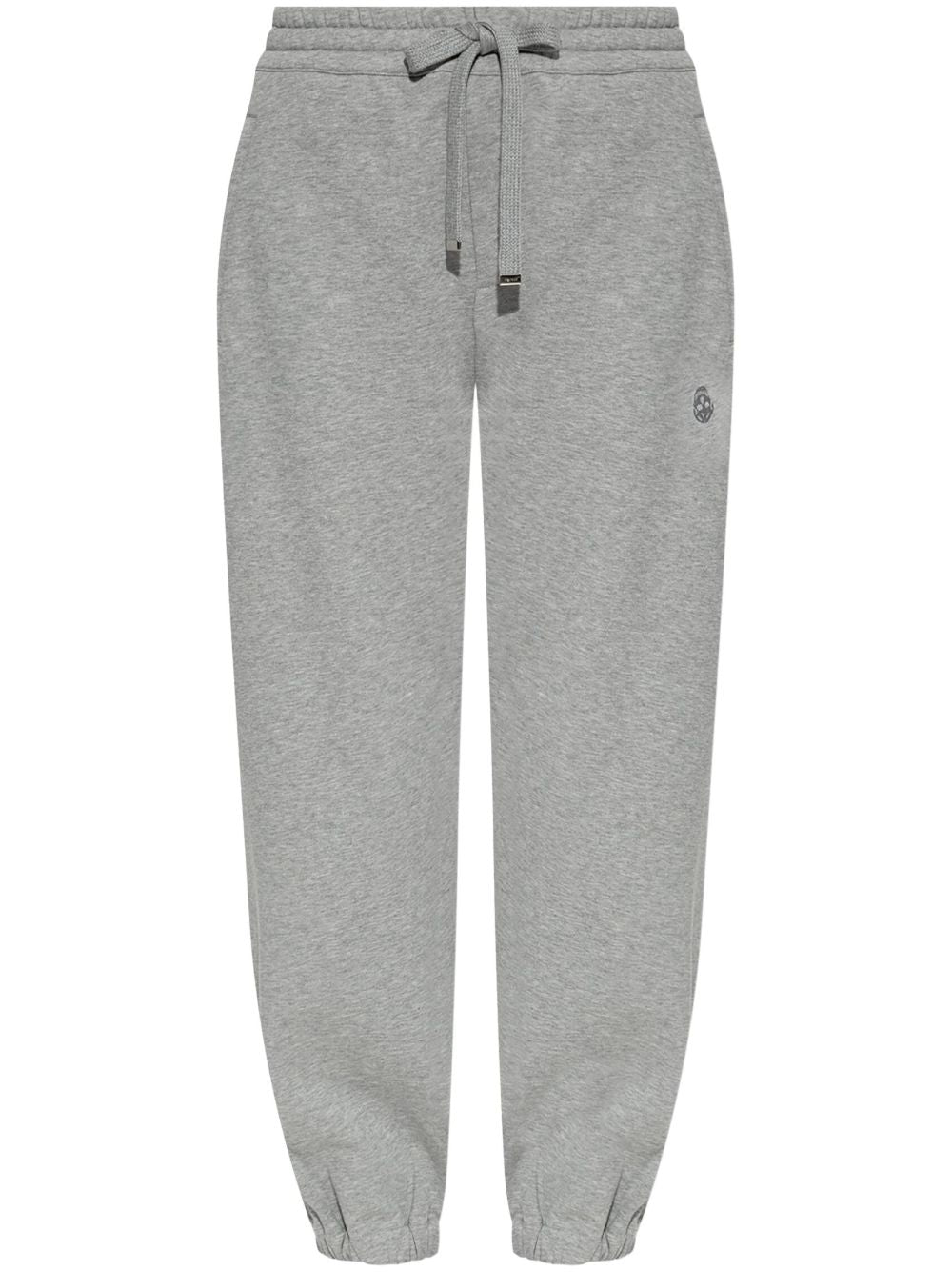 Alexander McQueen Logo-Embroidered Cotton Joggers — Grey