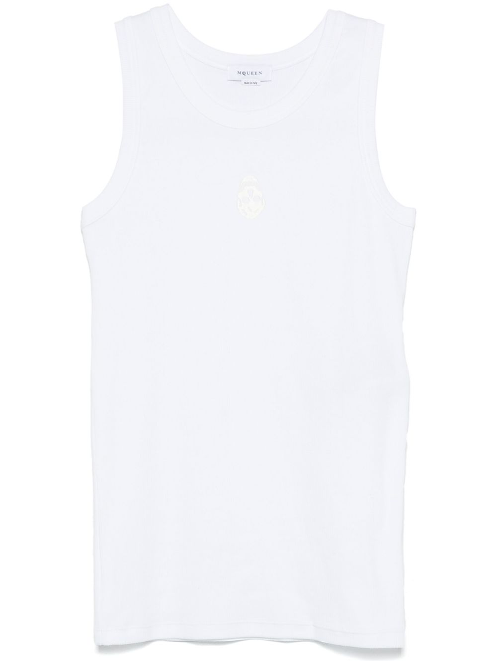 Alexander McQueen Skull-Embroidered Tank Top — White