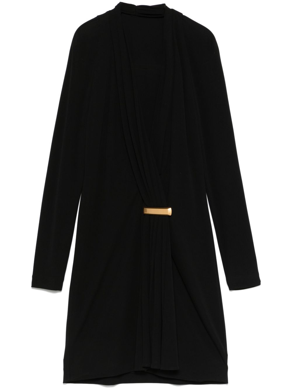 Tom Ford Draped V-Neck Dress — Black