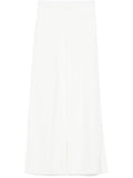 Parosh Wide-Leg Flared Knit Trousers — White