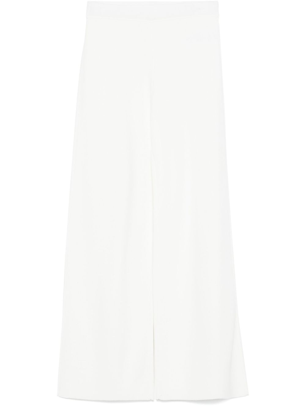 Parosh Wide-Leg Flared Knit Trousers — White