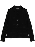 Tom Ford Open-Knit Cotton-Silk Shirt — Black