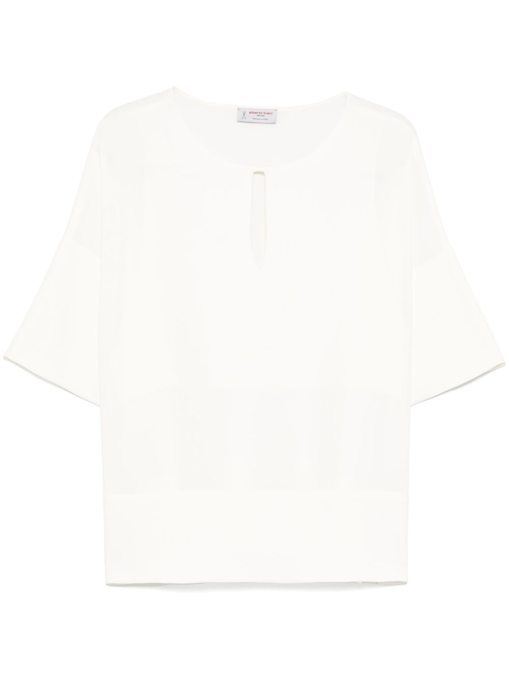 Alberto Biani Teardrop Opening Blouse — Ivory