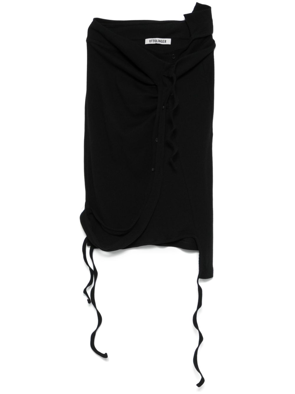 Ottolinger Ribbed Cotton Mini Skirt — Black