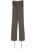 Ottolinger Deconstructed Linen Blend Trousers — dark green