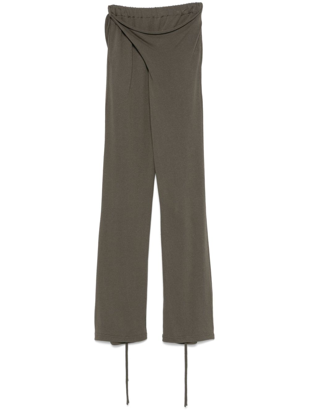 Ottolinger Deconstructed Linen Blend Trousers — dark green