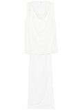 Parosh Silk Cowl Neck Tank Top — White