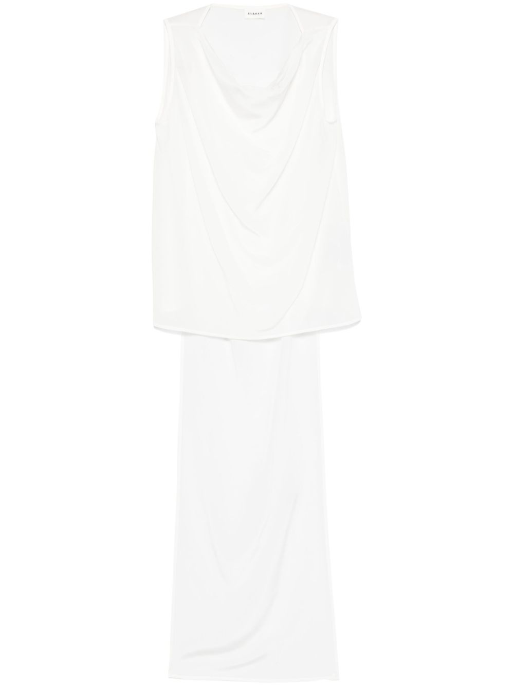 Parosh Silk Cowl Neck Tank Top — White