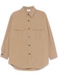 Parosh Logo-Embroidered Shirt — Beige