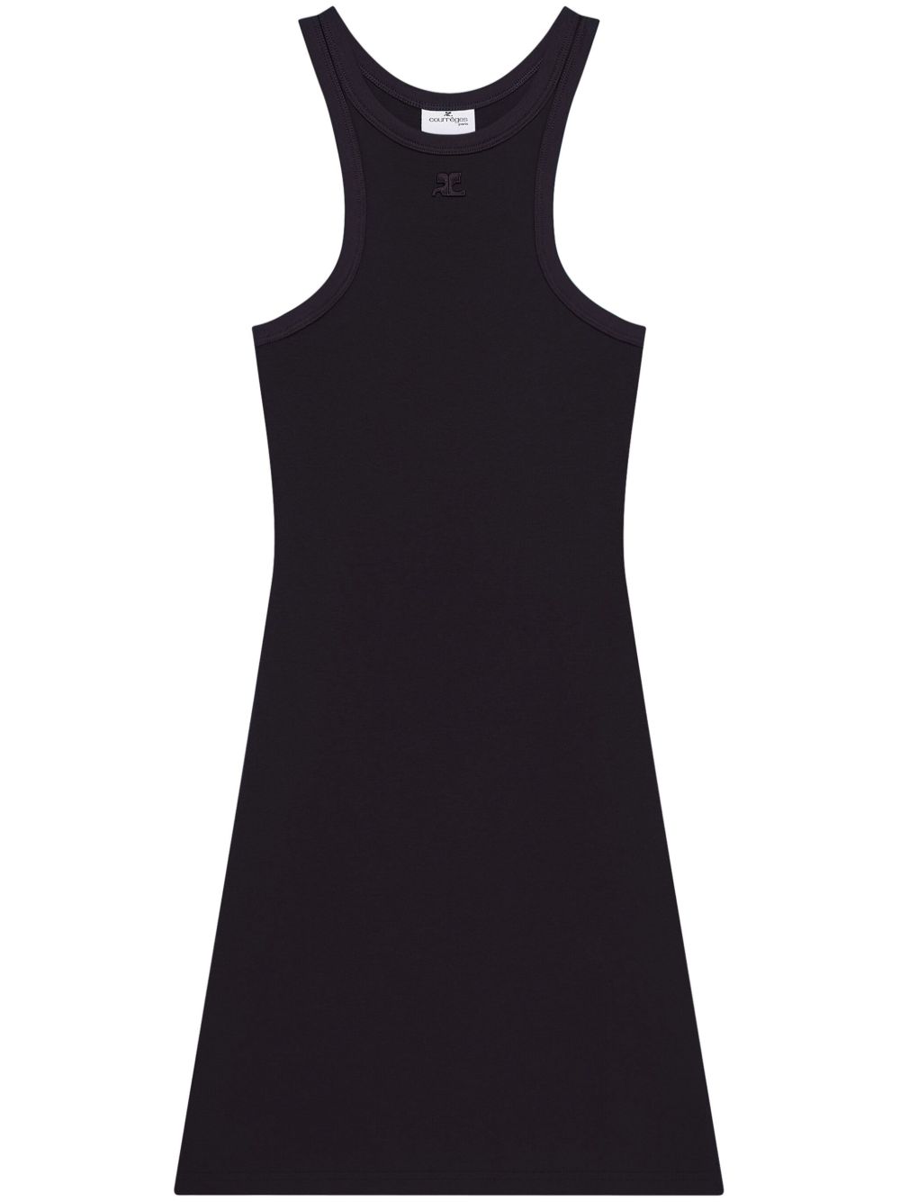 Courreges Pre Scuba Cotton Racerback Dress — Black