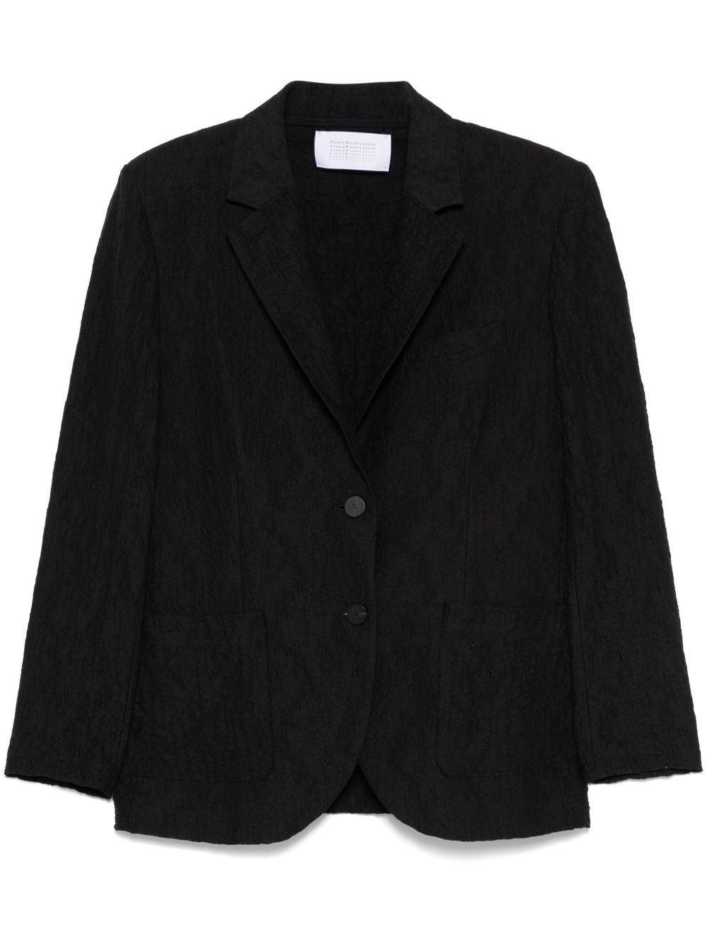 Harris Wharf London Wrinkled Cotton-Blend Blazer — Black