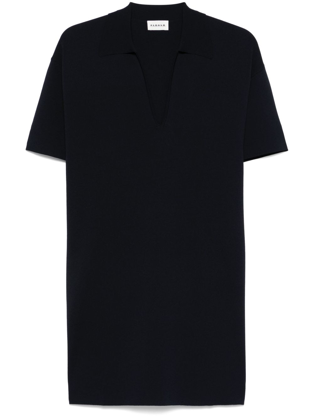 Parosh V-Neck Short Sleeve Tunic — Navy