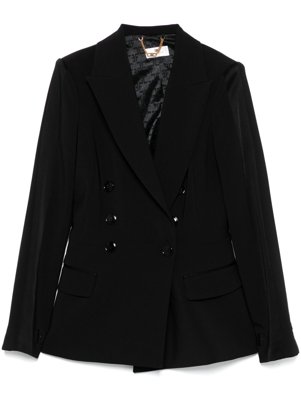 Elisabetta Franchi Double-Breasted Blazer — Black