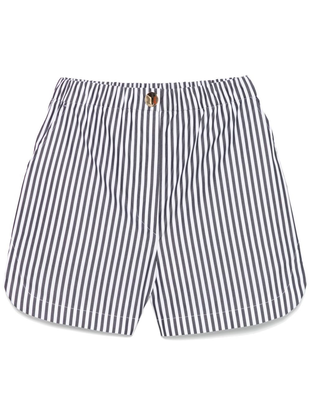 Sportmax Striped Cotton Shorts — Navy