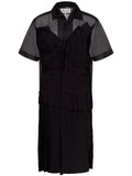 Maison Margiela Layered Mesh Polo Dress — Black