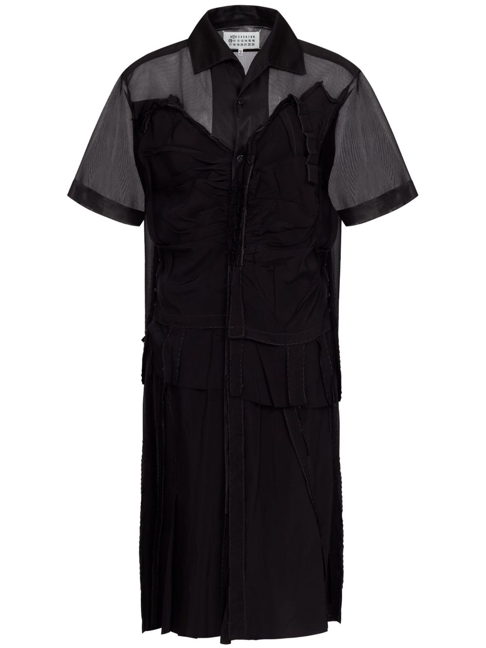 Maison Margiela Layered Mesh Polo Dress — Black