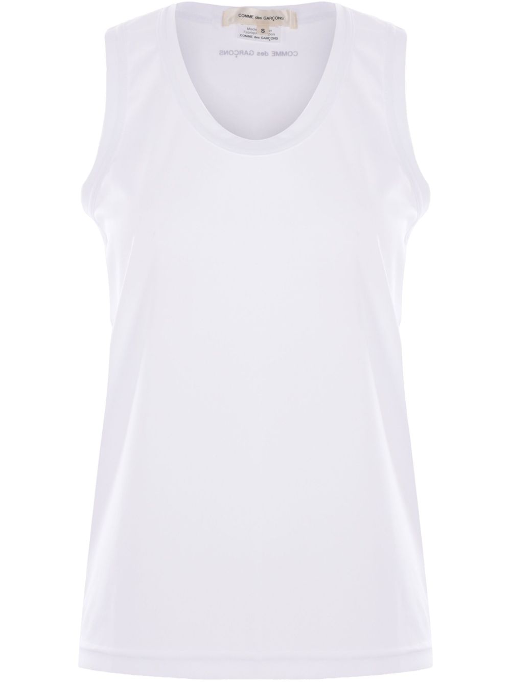 Comme Des Garcons Logo-Print Jersey Tank Top — White