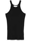 Sportmax Ribbed Cotton Tank Top — Black