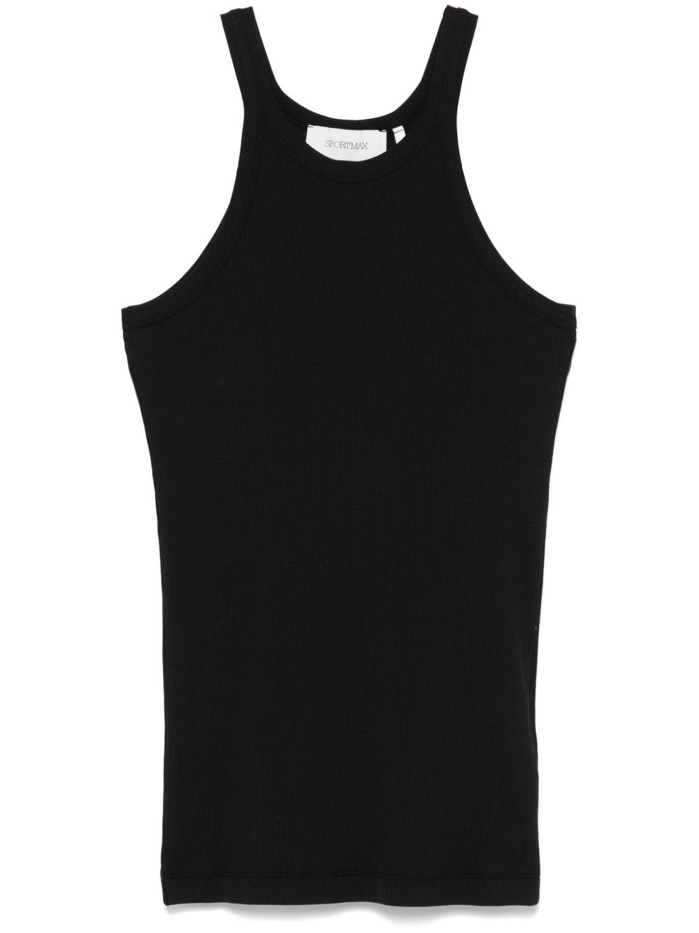 Sportmax Ribbed Cotton Tank Top — Black