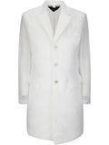 Comme Des Garcons Single-Breasted Linen Coat — White