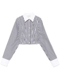Sportmax Candy-Stripe Shirt — White and Navy