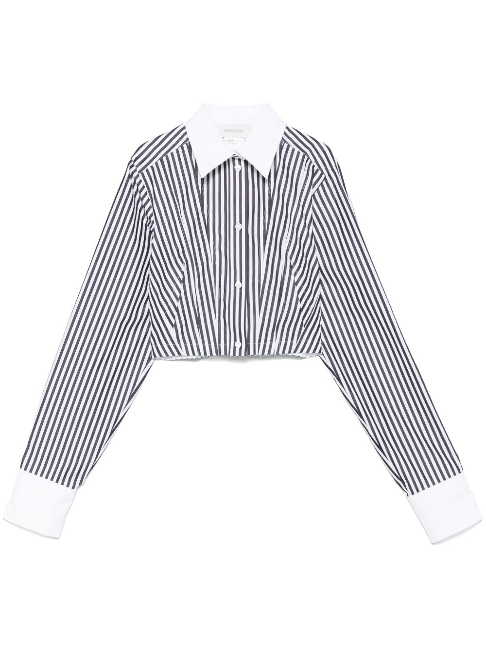 Sportmax Candy-Stripe Shirt — White and Navy
