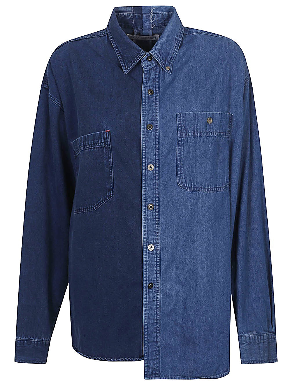 E.L.V. Denim Upcycled Denim Cotton Shirt — Blue
