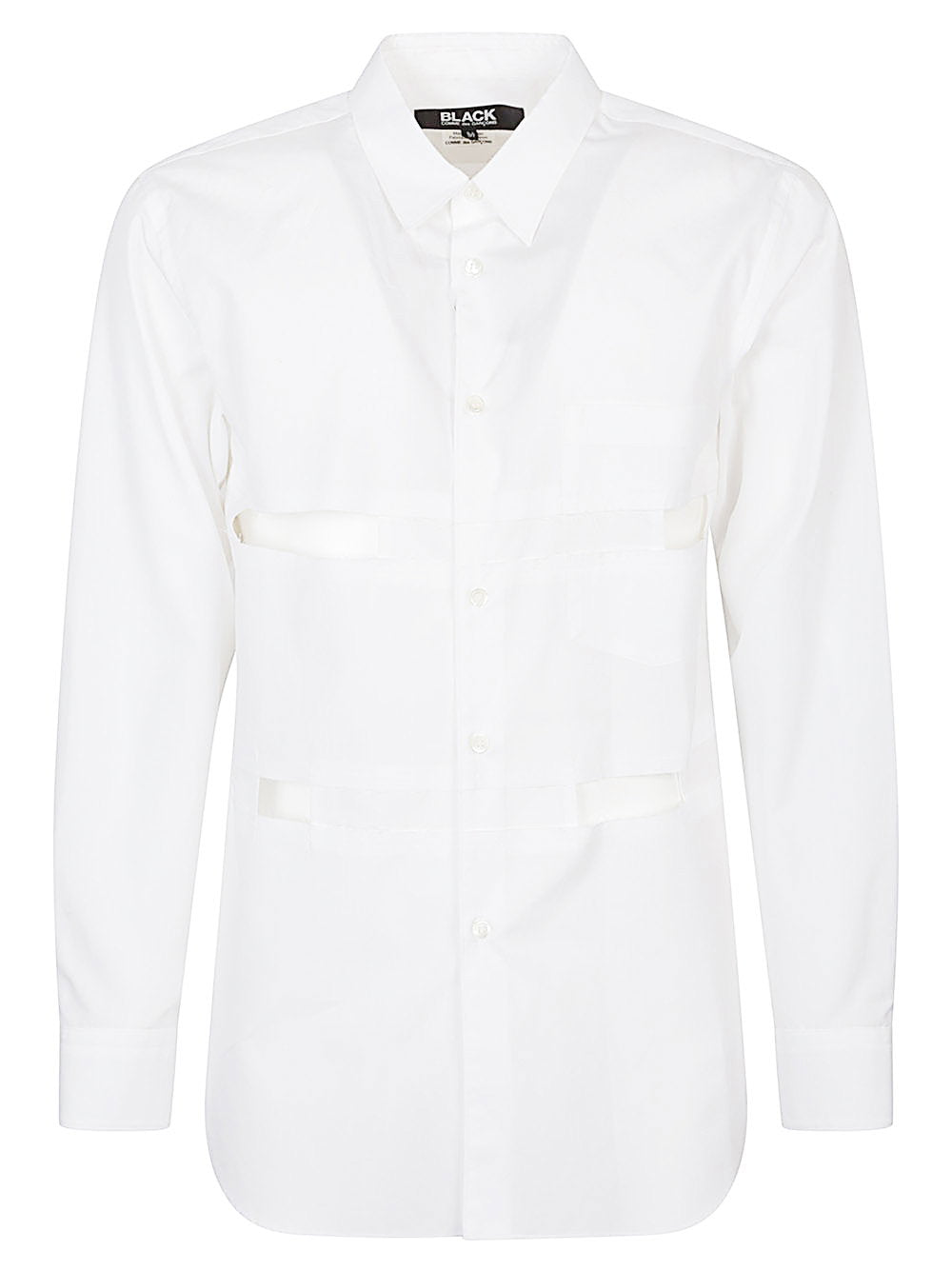 Comme Des Garcons Cut-Out Cotton Shirt — White