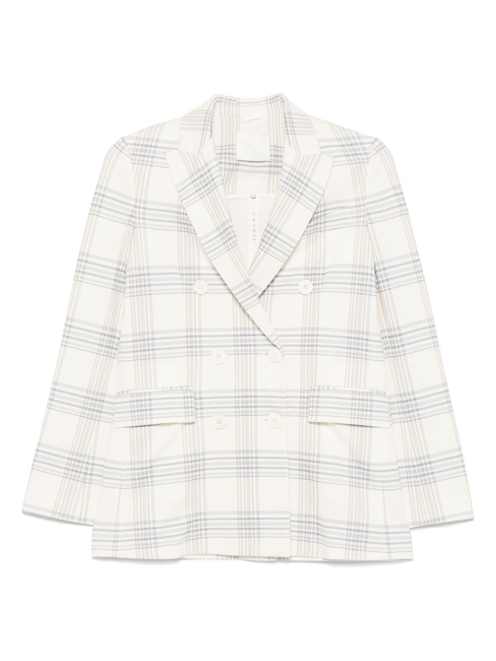 Circolo 1901 Double-Breasted Cotton Blazer — Cream