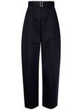 Studio Nicholson Round Leg Cotton Trousers — Black