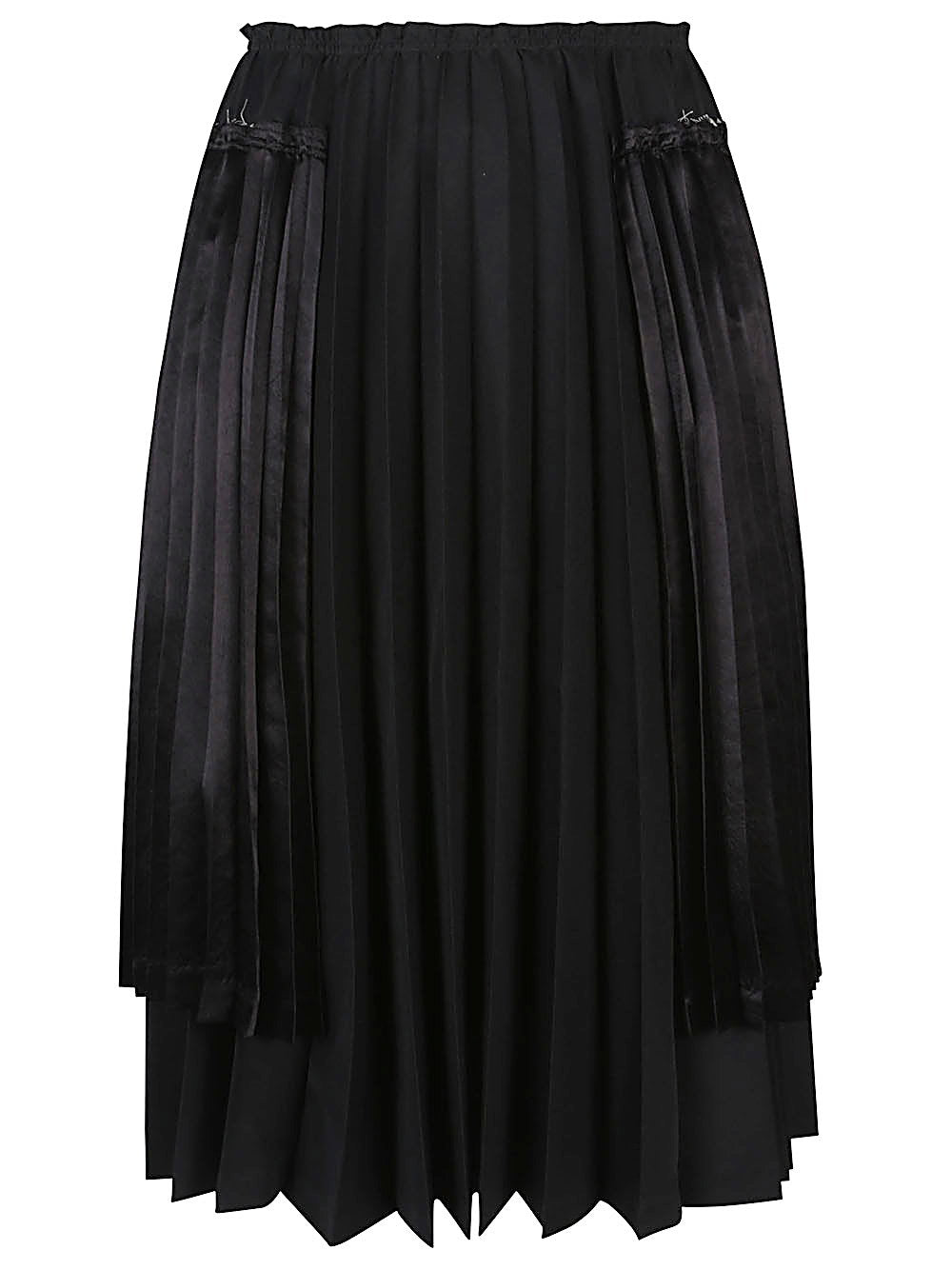Comme Des Garcons Pleated Midi Skirt — Black