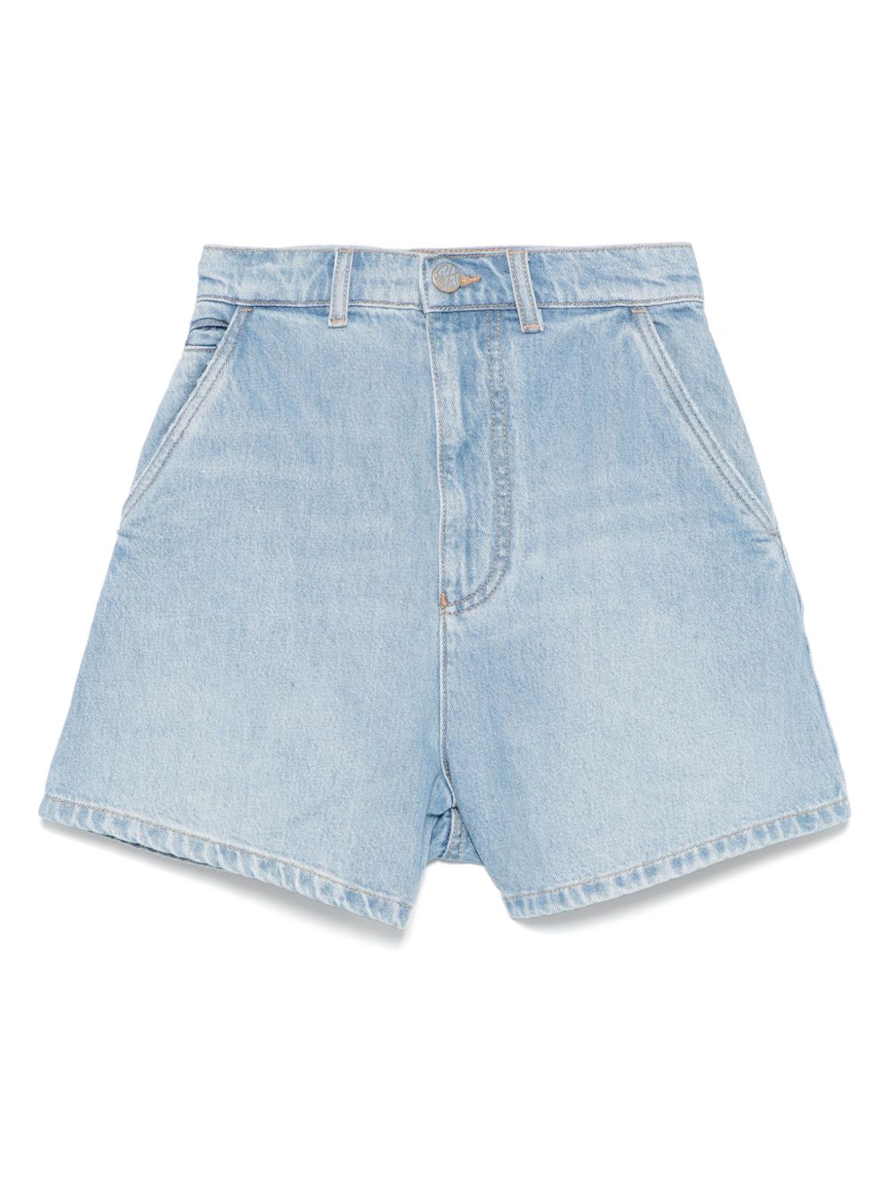 Emporio Armani Classic Five-Pocket Denim Denim Shorts — light blue