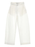 Studio Nicholson Round Leg Cotton Trousers — White