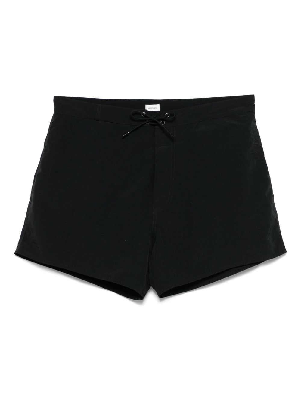 Saint Laurent Tonal Logo Swim Shorts — Black
